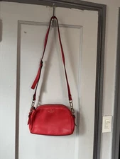 Kate Spade Leather Double Zip Crossbody Bag Red