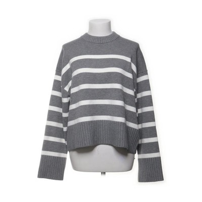 H&M, Strickpullover, Größe: M, Grau/Weiß, Acryl/Polyamid/Polyester/Wolle #aVS