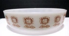 vintage Federal milk glass Sunflower Pattern 8" x 2" Deep round Baking Dish