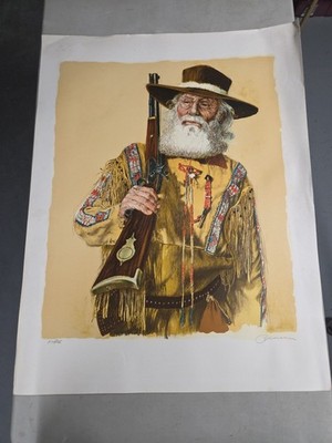 John A.Bruce Limited Edition Pencil Signed ''Mountain Man'' Lithograph 274/325