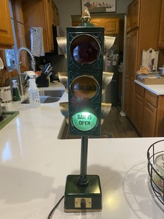 Vintage Bar Lamp Stop Light Traffic Signal 60s Japan Last Call Closed Open