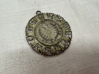 Impero tedesco 10 marchi 1888 A moneta incastonata in cornice argento ottima