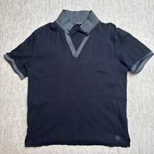 KARL LAGERFELD PARIS MENS BLACK POLO SHORT SL...