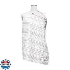 Boppy Nursing Cover for Breastfeeding, Gray Watercolor Stripes, Apron Style w
