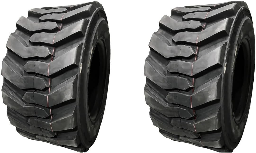 2 New 15-19.5 14 Ply Heavy Duty R4 Skid Steer Loader Tires