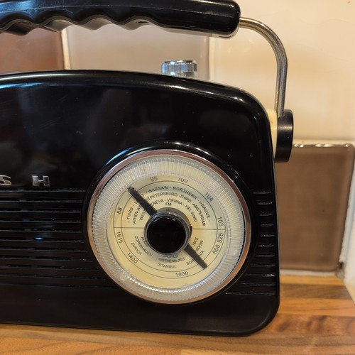BUSH RETRO AM/FM MINI RADIO BLACK & CREAM PORTABLE HANDLE - W0251 - Picture 4 of 17