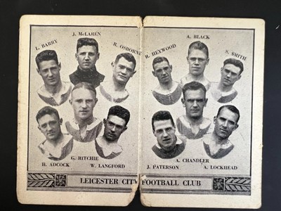 Leicester City 1930er BARRATT & CO LTD FOOTBALL TEAM ORDNER Fußballkarte