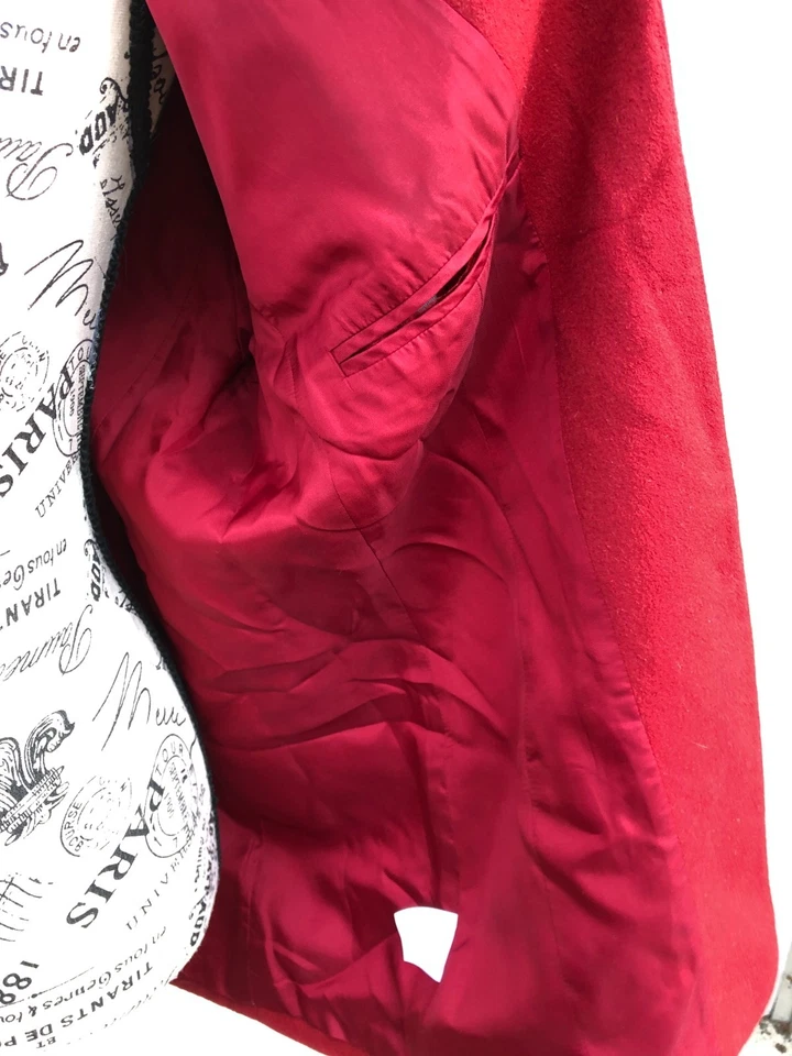 Blazer gris Lands End de lana roja oxidada vintage Hong Kong para mujer 12 regular Foto 4 de 4