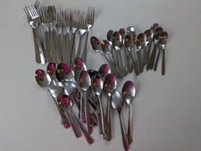 x60 Cutlery Bundle , x20 teaspoons, x20 forks, x20 spoons, stainless steel, USED