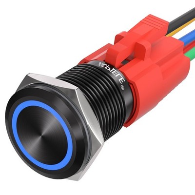 16mm Momentary Push Button Switch On/Off 12V LED Angel Ring 1 Pcs