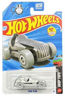 Hot Wheels 2026 HW Drop Tops 1/5 Pass 'N Go 90 Years Monopoly New For 2026