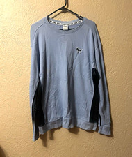 PINK Victoria s Secret Women s L Light Blue/Black Crewneck Dog Logo Sweatshirt