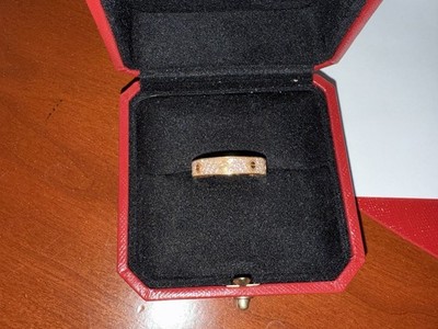 Cartier Love Wedding Band Full Pave Diamond 18K Rose Gold 60