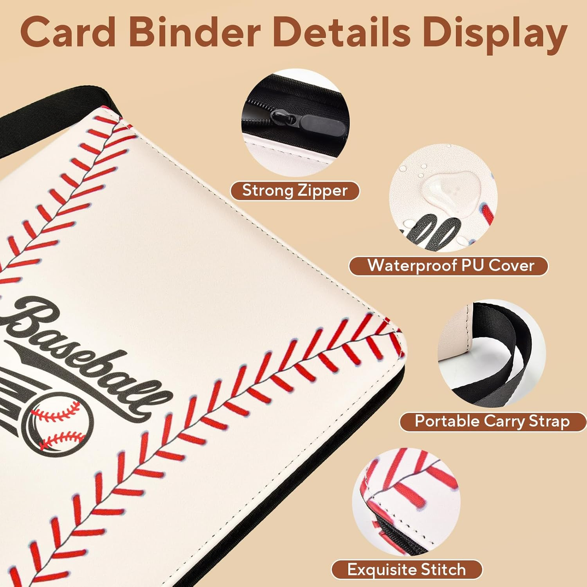 baseball card binder cover HBK 900 Pockets, PU Leather with 50 Sleeves, 3-Ring Collectible Card Album for Trading Cards, Sports Card Collector Gift for Boys Girls (Ohtani-17) : Toys & Games Holds up to 360 standard BCW 3-Inch Baseball Card Binder