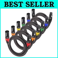 Braided XLR Cables 6ft 6-Pack Male to Female
