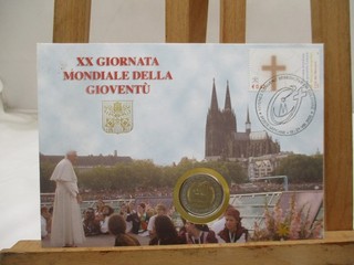 UFN Numisbrief Vatikan „20. Weltjugendtag 2005 Köln“ mit 2 Euro Münze No. 10376