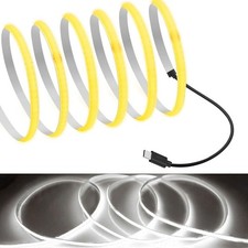 USB C COB LED Strip Light 1.64ft Flexible 5mm White 6000K