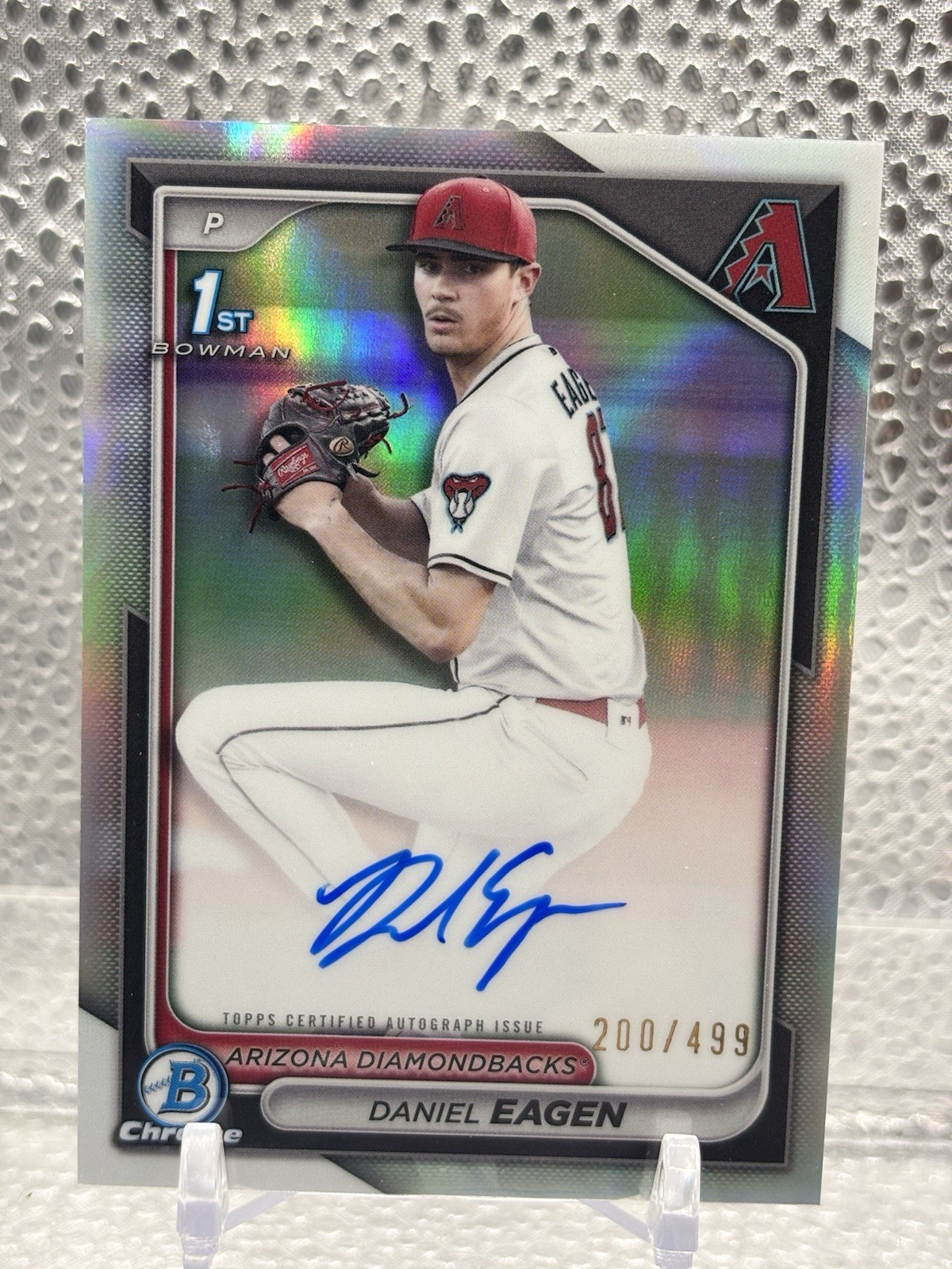 2024 Bowman Draft Daniel Eagen Chrome Auto Refractor /499 1st Diamondbacks
