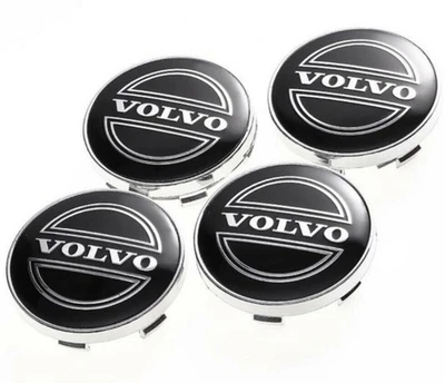 4x 60mm Nabendeckel Schwarz Volvo Nabenkappen Satz Radkappen - Bild 1 von 2