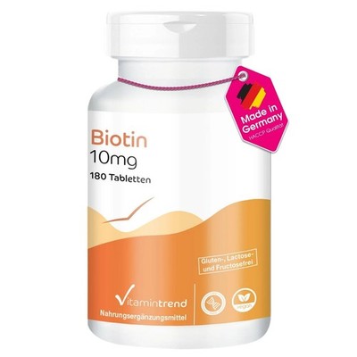 Vitamintrend Biotin 10mg, 180 Tabletten, schluckfreundlich, 54 g (1er Pack) 