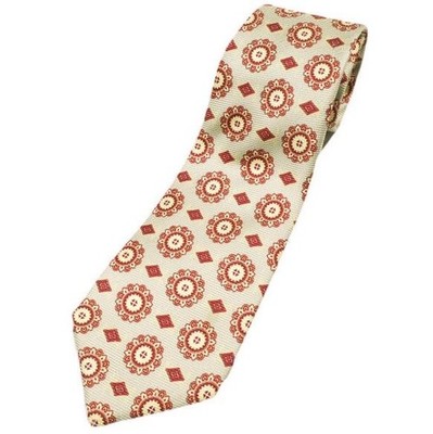 KITON Italy Silk Necktie Yellow Beige Geometric Pattern Luxury Tie g24648