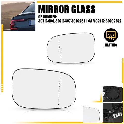 2x For Volvo C30 C70 S40 S60 V50 V70 Mirror Glass Left Right Backing Plate EXXI