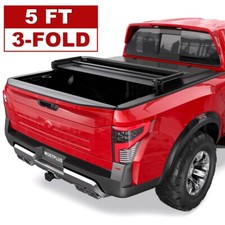 Nissan Tonneau Covers 5FT 3 Fold Tri-Fold Soft Truck Bed Tonneau Cover For 2005-2026 Nissan Frontier