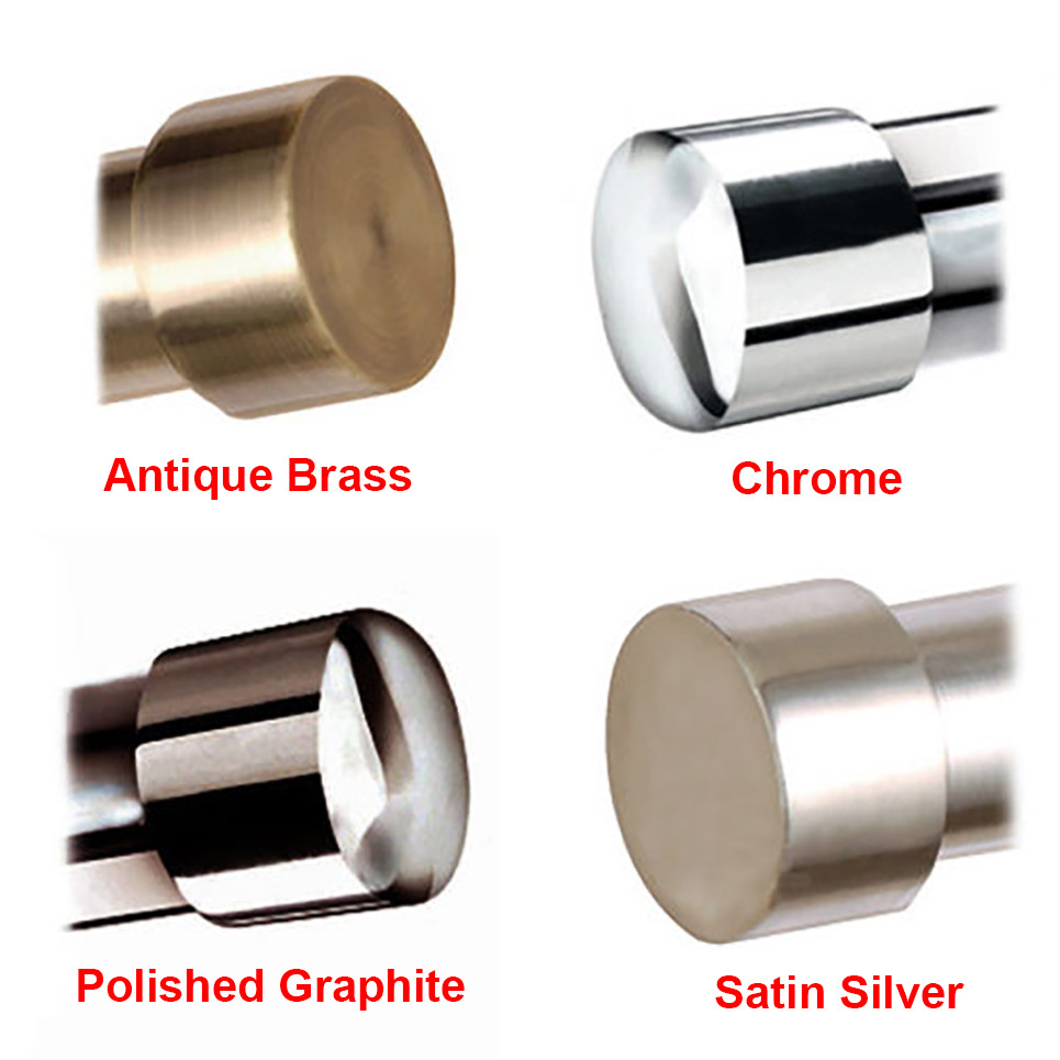 Speedy Poles Apart 28mm End Cap Curtain Pole Finials, 2 Pack 4 Colours