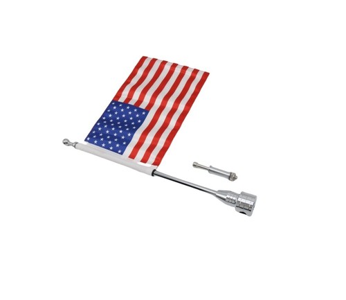 Soporte portaequipajes cromado universal bandera americana EE. UU. para Harley Touring - Imagen 8 de 9
