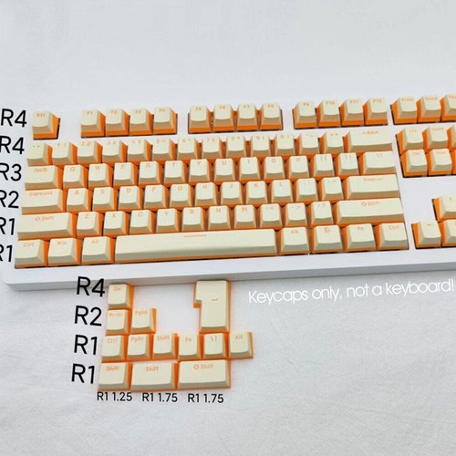 Orange Cheese PBT Pudding Keycaps Set Double Shot OEM for Cherry MX Keyboards - Picture 5 of 9