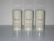 3 Pc x Calvin Klein Obsession Men Deodorant Stick Ck 2.6 Oz / 75 g Deo Stick NEW