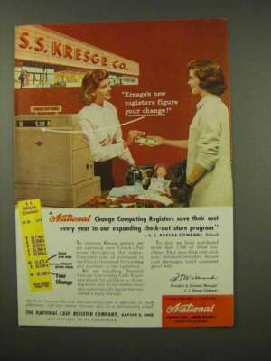1956 National Change Computing Register Ad - Kresge's