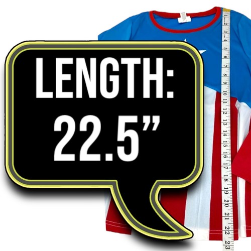 Costume maglietta top manica lunga Marvel American Dream GIRLS S/M (fino alla taglia 10) - Foto 6 di 10