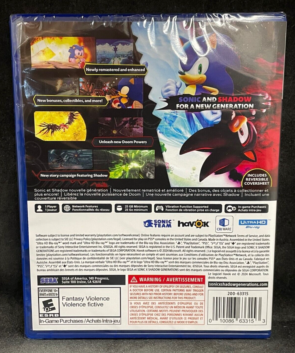 Sonic X Shadow Generations: Day One Edition (PS5 / Playstation 5