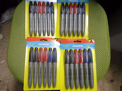 New ! 4 X 6PK Permanent Marker Round Bold Point for School Office Crafts 