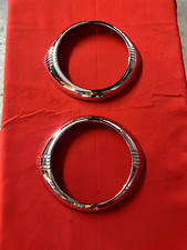 1947 Chevrolet Stylemaster Left And Right Headlamp Bezels Triple Chrome Plated 1947 Chevrolet Stylemaster Left And Right Headlamp Bezels Triple Chrome Plated