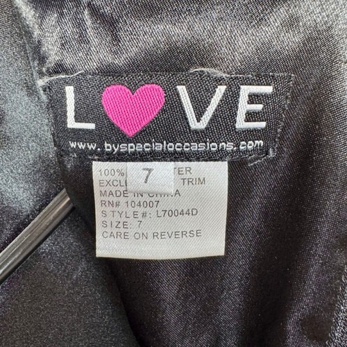 Love Sequin Party Dress Black Pink Sleeveless Girls Size 7 - Picture 4 of 9