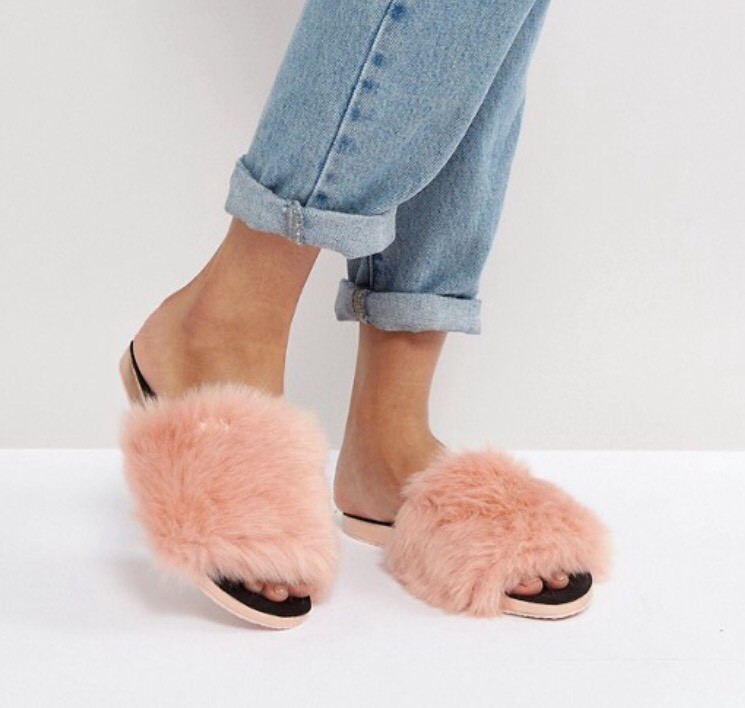 Ted Baker Pancey Faux Fur Slides In Pink Size 36EU/3UK NEW