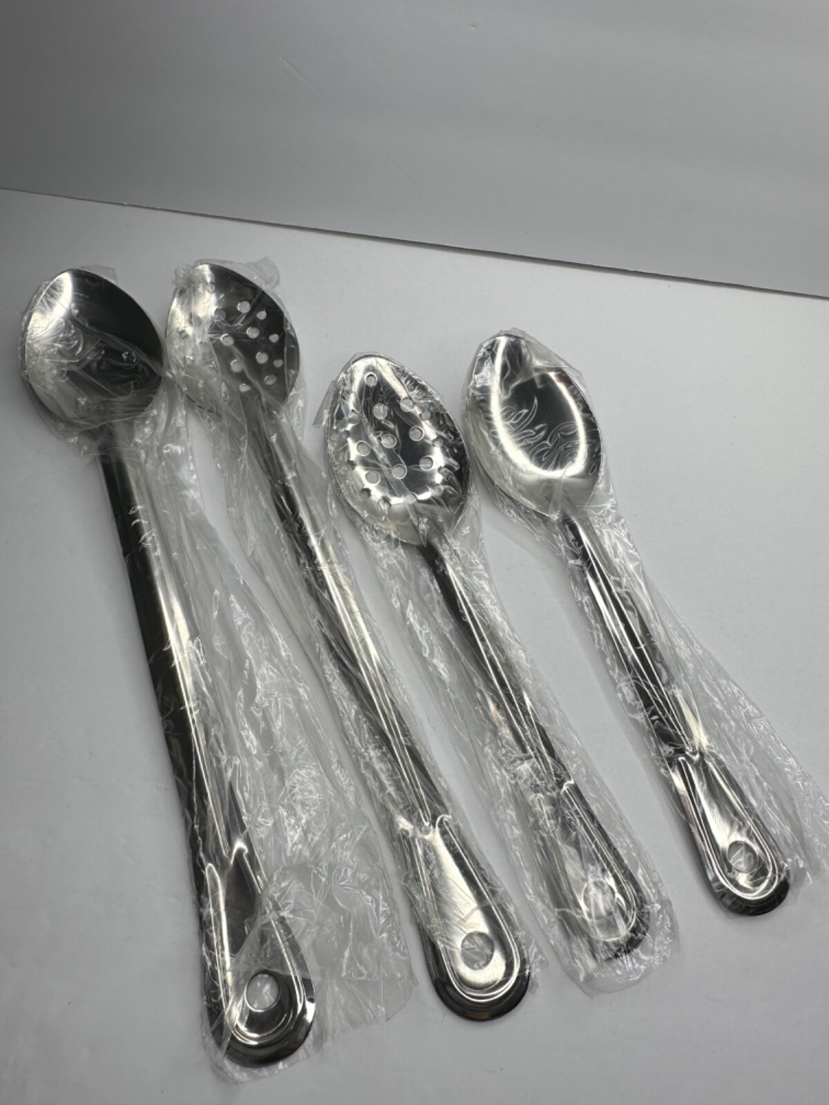 Winco Basting Spoons Slotted Solid BSOT11 BSOT15 Set 4 NEW eBay