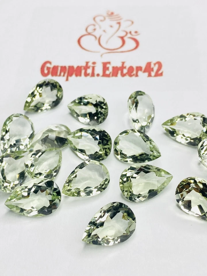 AMATISTA VERDE CORTE PERA FACETADA 13x9 MM CALIBRADO TAMAÑO PIEDRA PRECIOSA SUELTA E Foto 2 de 4