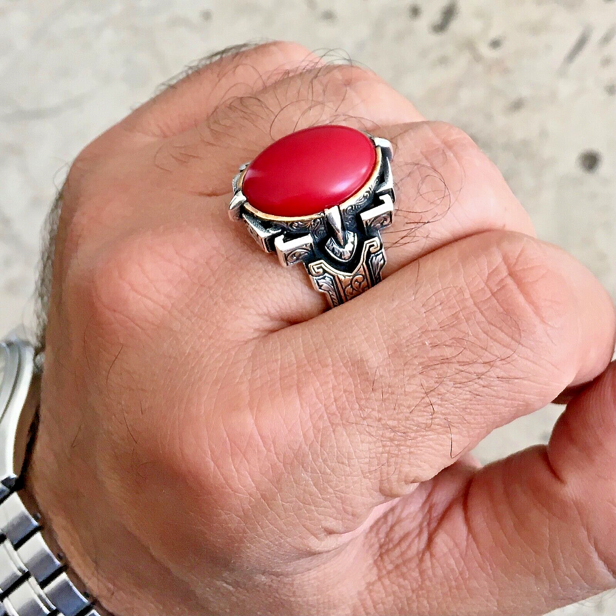 アクセサリー AMBUSH CLASS RING SILVER RED アクセサリー AMBUSH