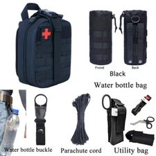 Survival and First Aid Kit 5 Piece Outdoor Survival Gear and Equipment Molle Bag