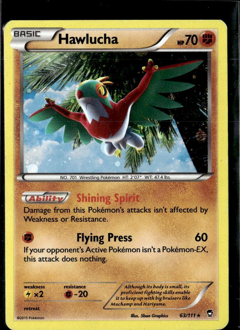 Pokemon Hawlucha 63/111 Cosmos Holo Furious Fist Promo LP