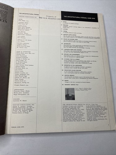 The Architectural Forum Magazine June 1970-beautiful Adverts- Art MCM Design F9 - Picture 10 of 24