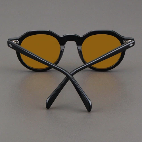 Moscot Lemtosh Sonnenbrille Herren rund Retro schwarzes Gestell polarisiert gelb Damen neu - Bild 9 von 11