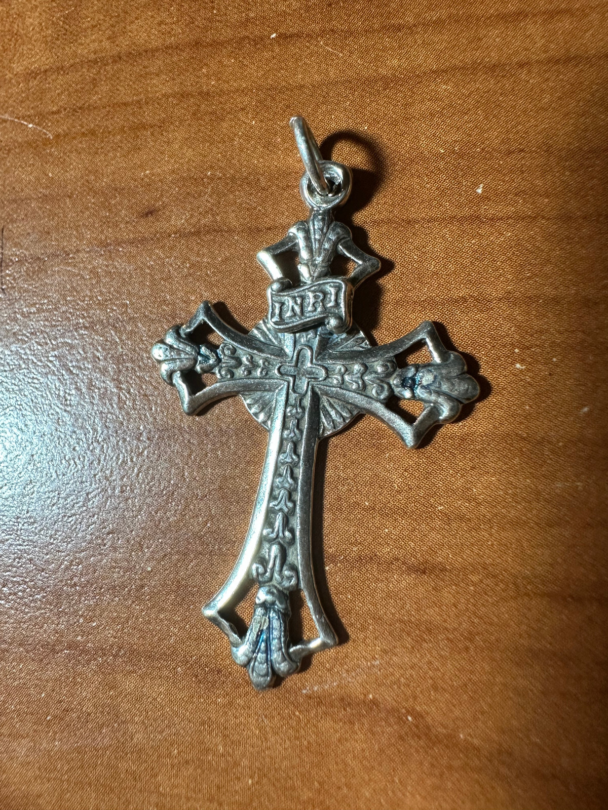Cross Sterling Silver 925 Pendant INRI Jesus Christ Religious Unisex ...
