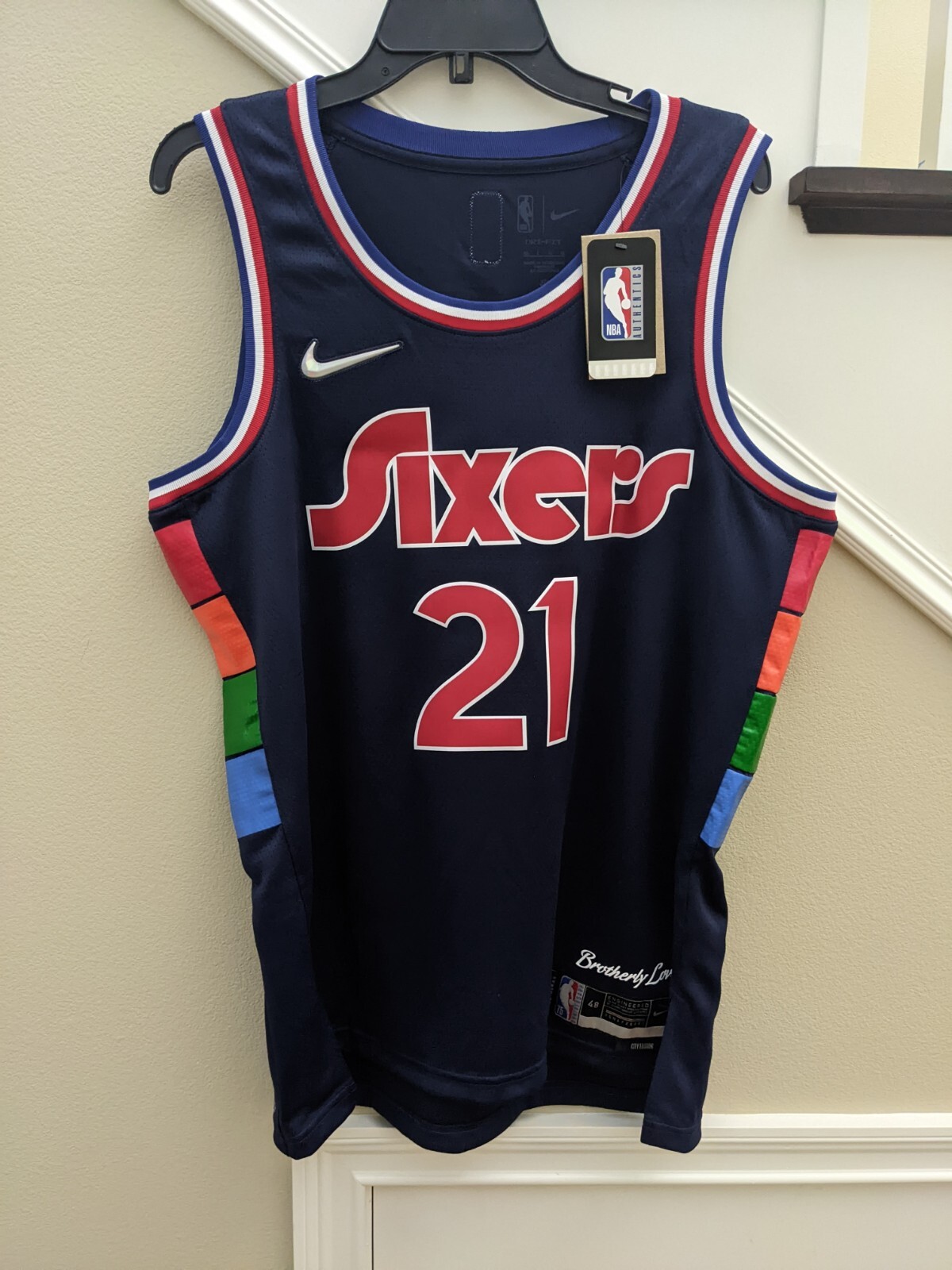 100% Authentic 48 Nike Joel Embiid 76ers Sixers NBA City Edition Swingman Jersey