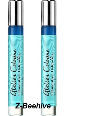 2 PC Atelier Cologne CLEMENTINE CALIFORNIA Pure Perfume Travel Spray 0.14 oz X 2