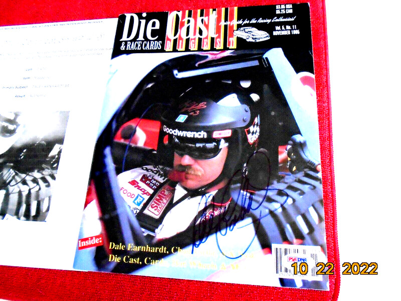 Dale Earnhardt Signed Racing Magazine/Photo/Program -PSA Authenticated