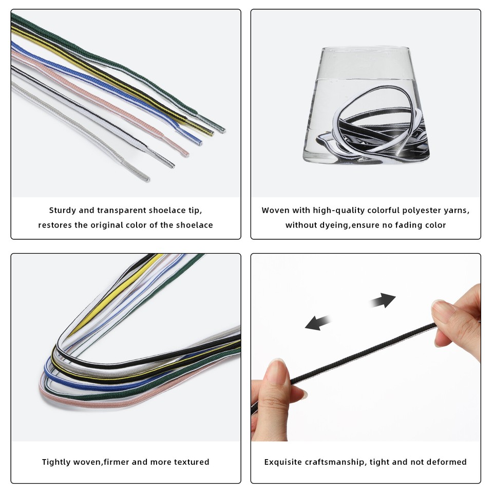 2 Pair Oval Shoe Laces Replacement Strings for Sneakers Athletic ...